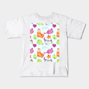 kawaii watercolor animals Kids T-Shirt